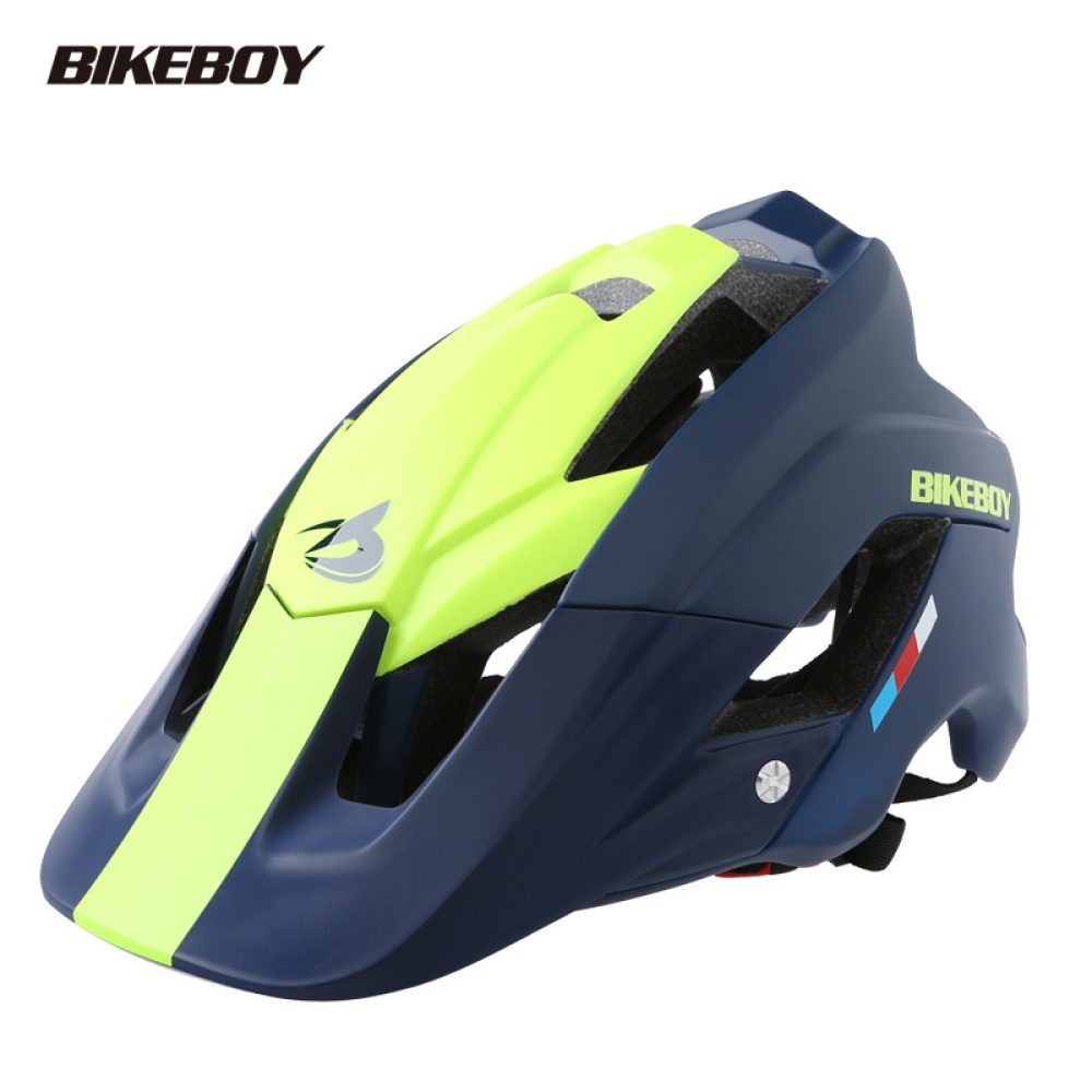 Bikeboy Bicycle Mountain Bike Helmet Riding Integrally Molded Highway Men And Women Safe Accessories Equipment Blue yellow_Free size - Image 2