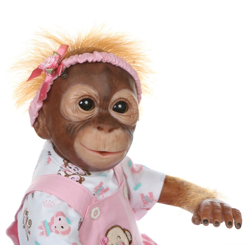 52CM Handmade Detailed Paint Reborn Baby Monkey  born Collectible Art - Image 3