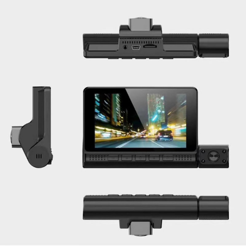 ABS Car 4 Inch Driving Recorder HD 1080P Three-Lens Touch - Image 3