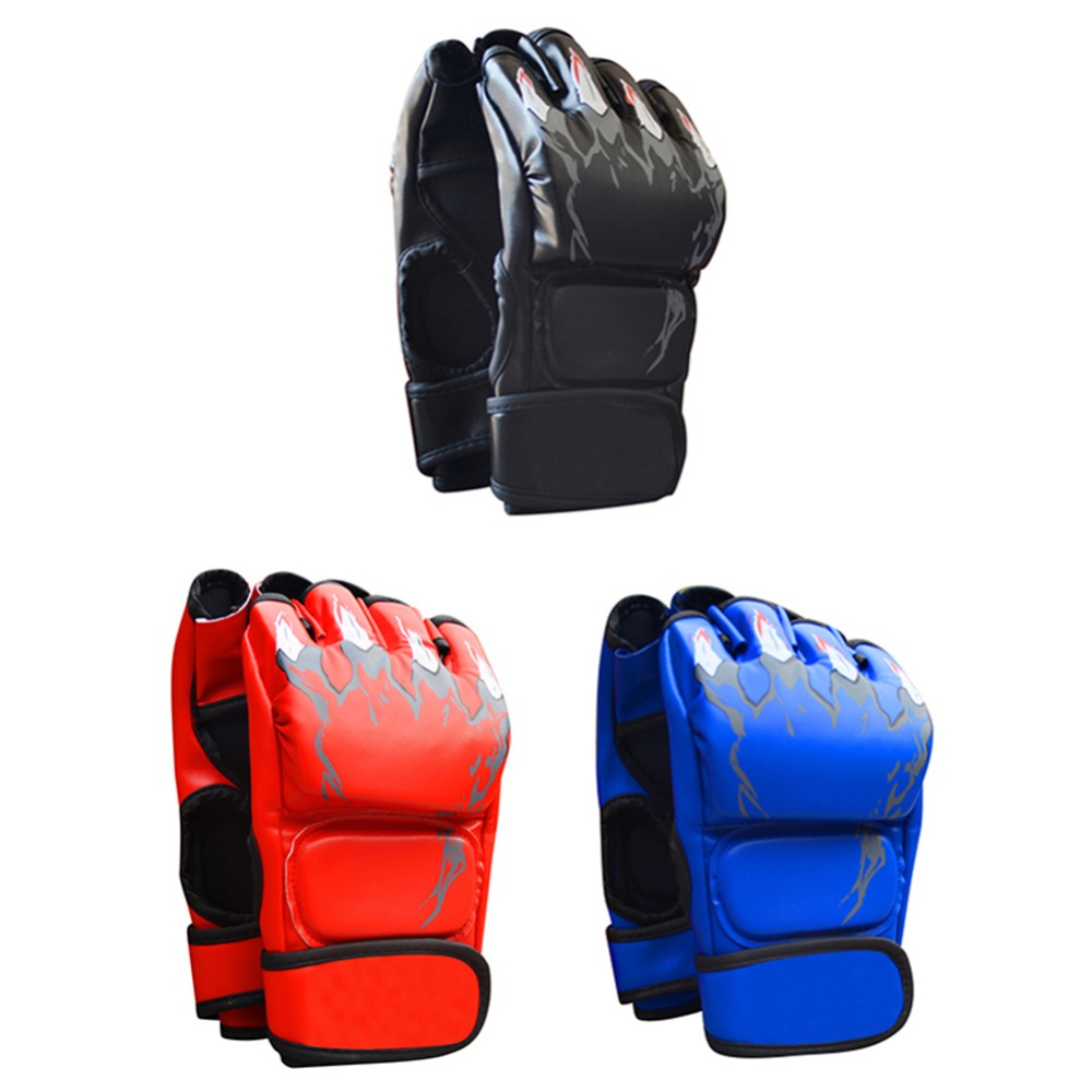 Boxing Gloves Flames Free Combat Training Sandbag blue_As shown - Image 2