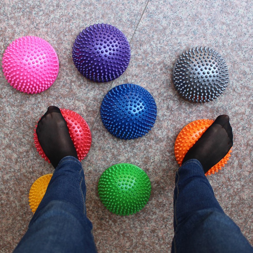 Adult Children Yoga Foot Half Round Massage Cushion Spiky Balance Balls Domed Stability Pods Random color - Image 3