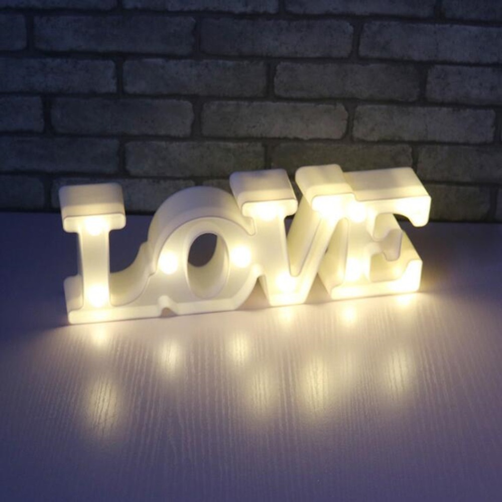 LED Love Letter Shape Night Light for Home Tabletop Decoration