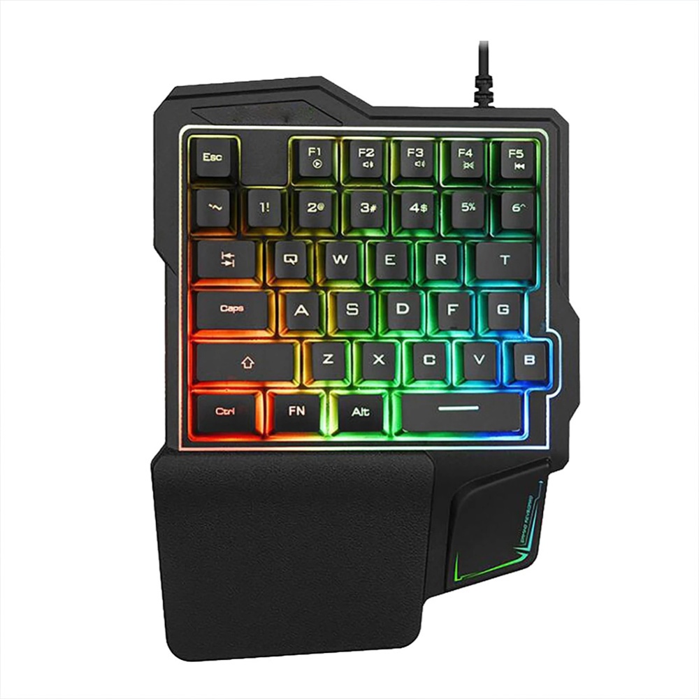 K7left Hand Wired 35 Keys Keyboard Backlit Game USB Connection Luminouse Black - Image 2