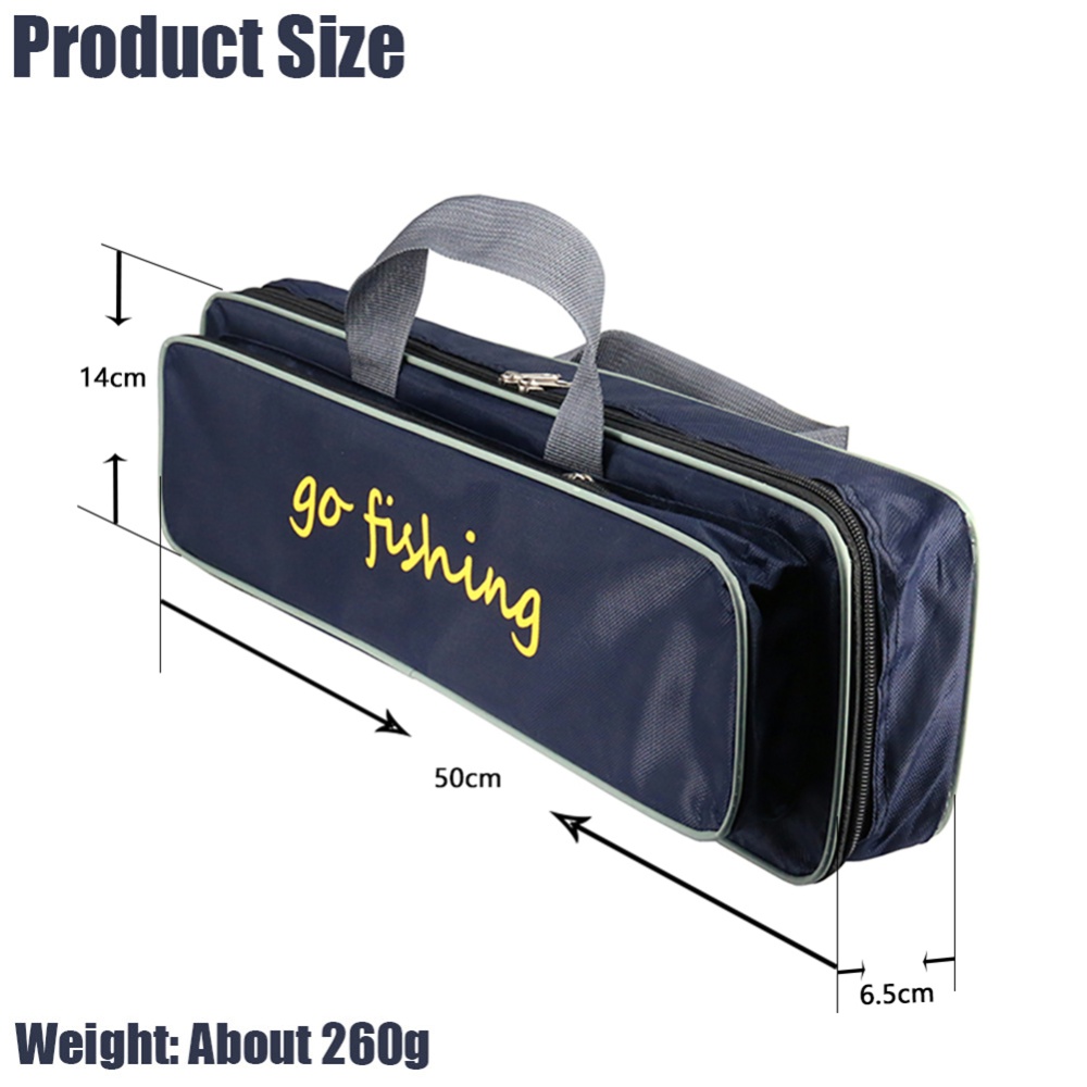 DEUKIO Oxford Waterproof Fishing Travel Bag Rod Reel Accessories Case Portable Shoulder Handbag 50*6.5*14cm - Image 3