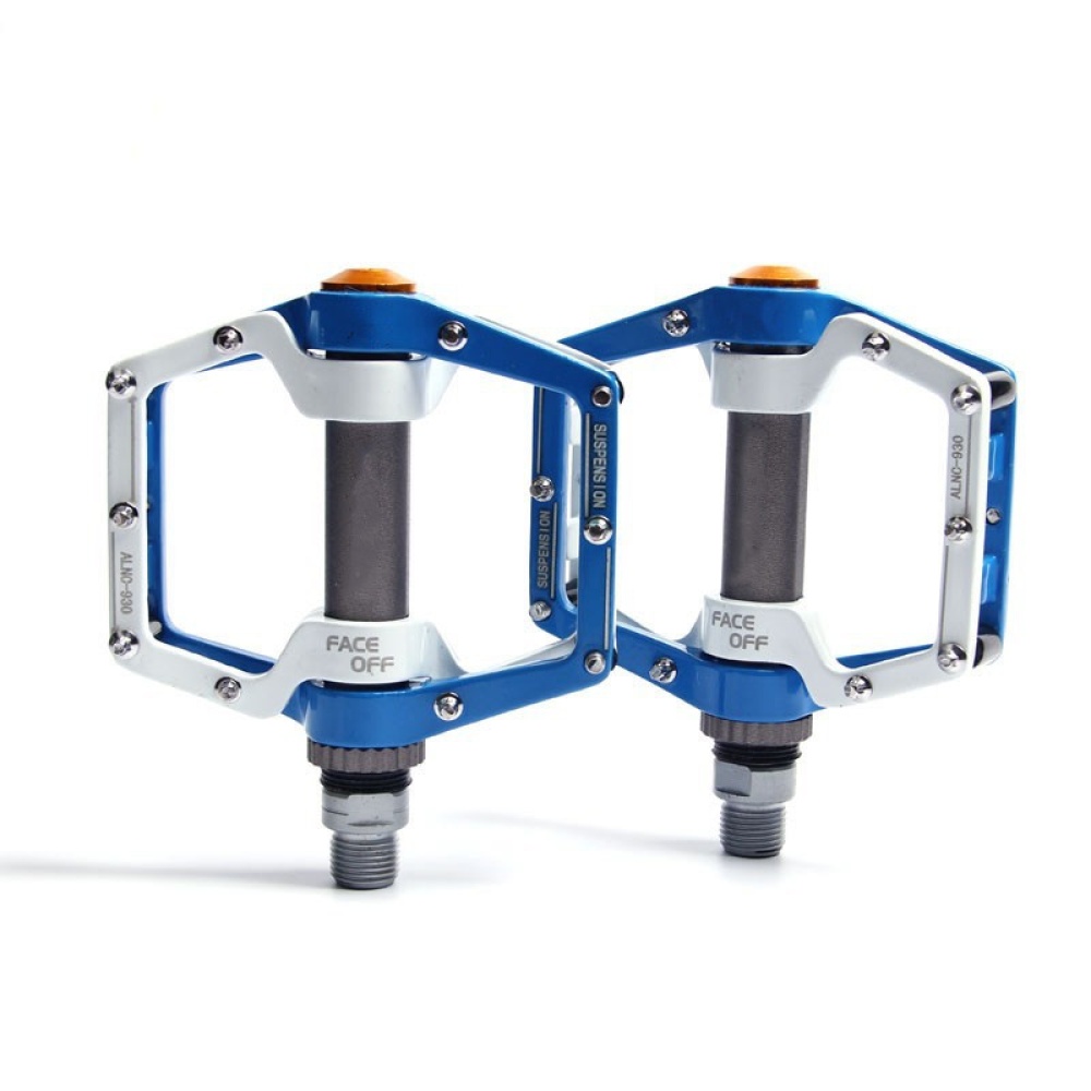 Ultralight Professional Bicycle Bike Pedals Cycling Sealed Bearing Pedal White blue_a pair - Image 2