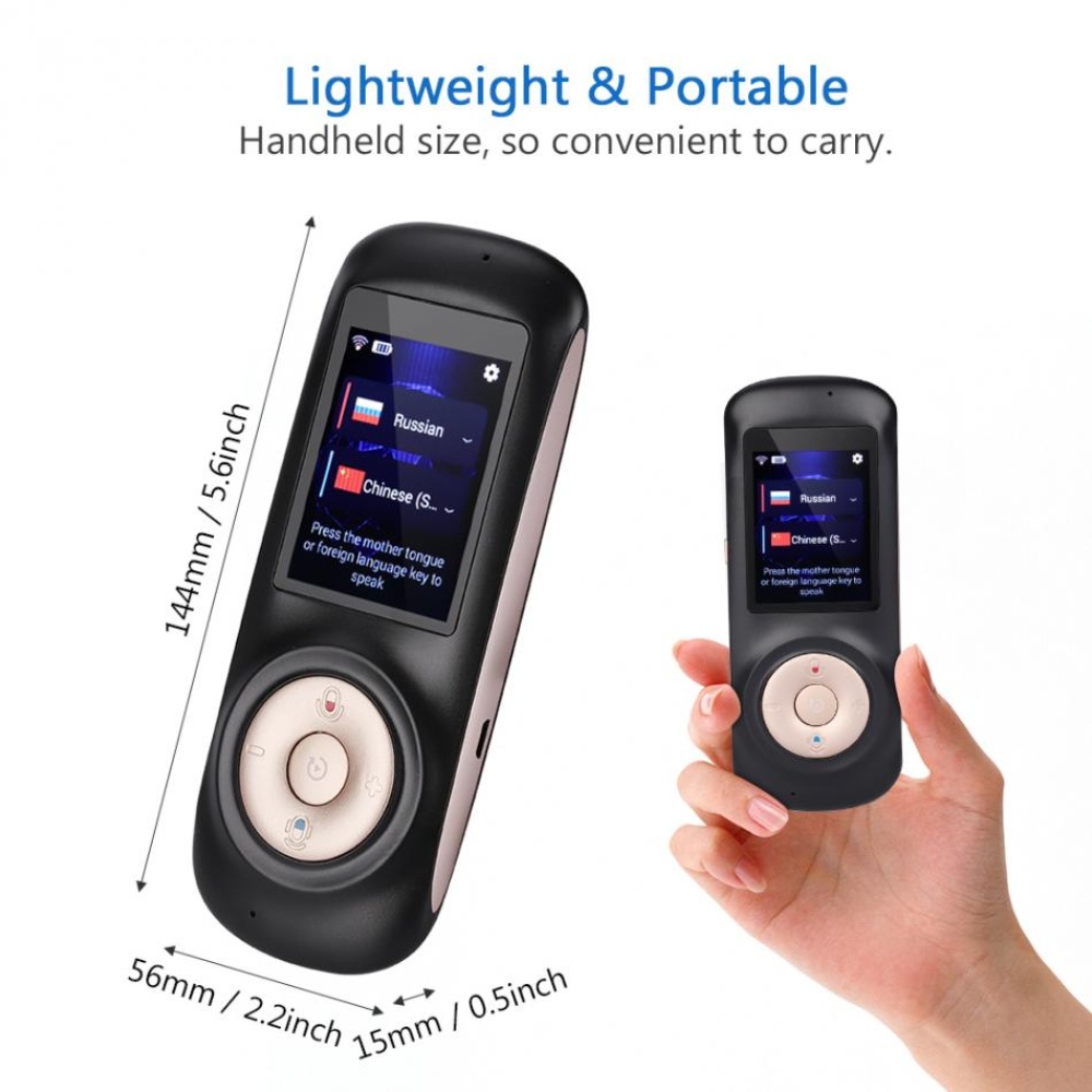 Portable Smart Wireless 70 Languages Translator Handheld Real Time Interactive Instant Voice Translation black - Image 3