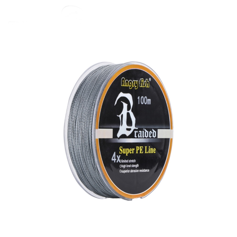 ANGRYFISH Diominate PE Line 4 Strands Braided 100m/109yds Super Strong Fishing 10LB-80LB Gray 2.5#: 0.26mm/30LB - Image 2