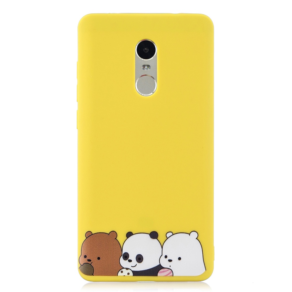 For Redmi note 4X/NOTE 4 Cartoon Lovely Coloured Painted Soft TPU Back Cover Non-slip Shockproof Full Protective Case with Lanyard yellow - Image 3