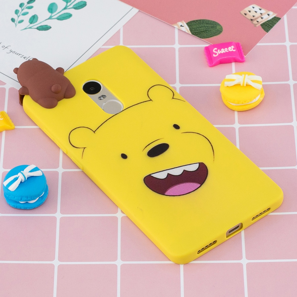 For XIAOMI Redmi NOTE 4X/NOTE 4 3D Cute Coloured Painted Animal TPU Anti-scratch Non-slip Protective Cover Back Case yellow - Image 3