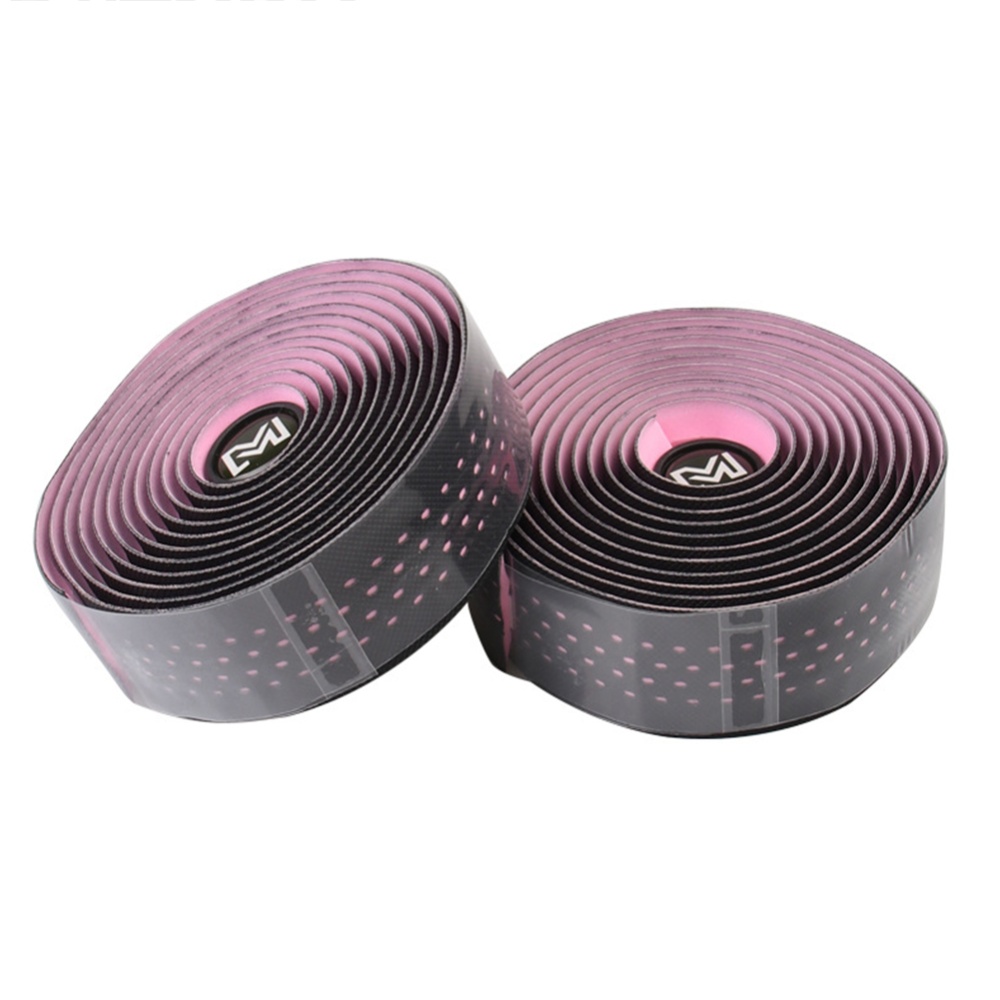 Road Bike Handlebar Tape Mountain Straps Non-slip Breathable Sweat-absorbent PU Leather Strap Pink_Free size - Image 3