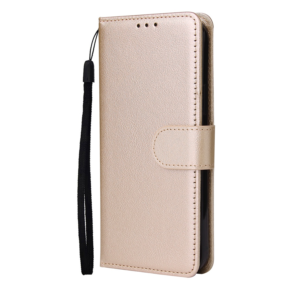 For Iphone 12 5.4 inch/6.1 inch/ 6.7 inch PU Leather Three-card Photo Frame Front Buckle Mobile Phone shell Golden - Image 3