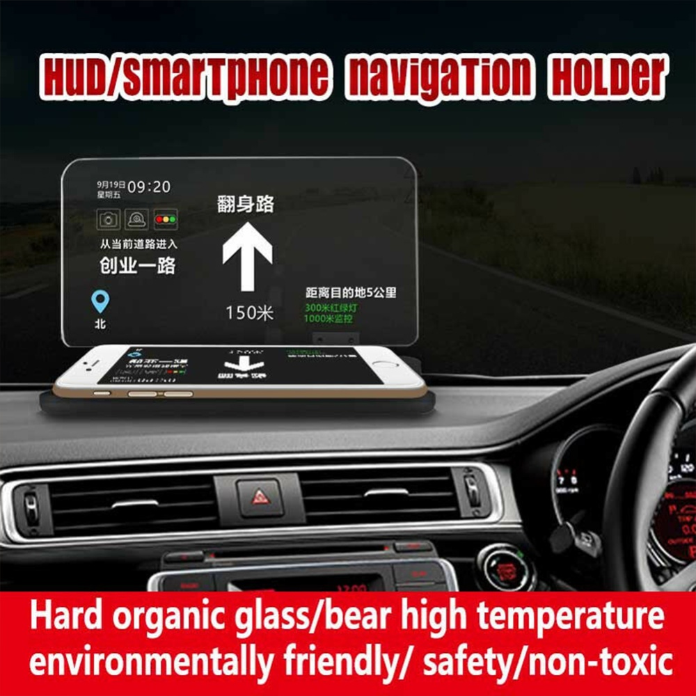 H6 6-inch Screen Car Hud Head-up Display Projector Universal Phone Navigation Gps Mount black - Image 2