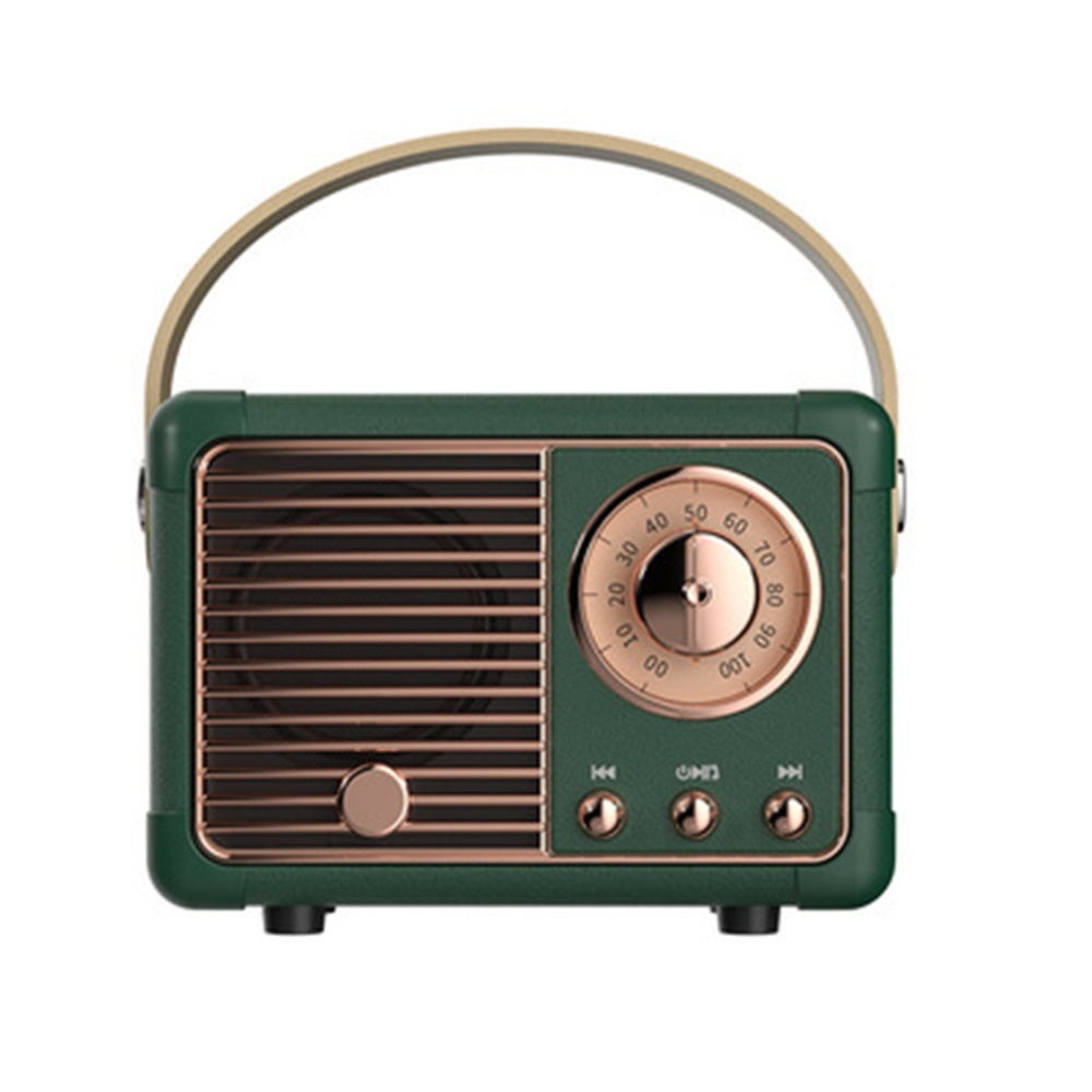Hw11 Bluetooth Speaker Portable Classical Retro Mini Audio Card Radio Wireless Travel Music Player green