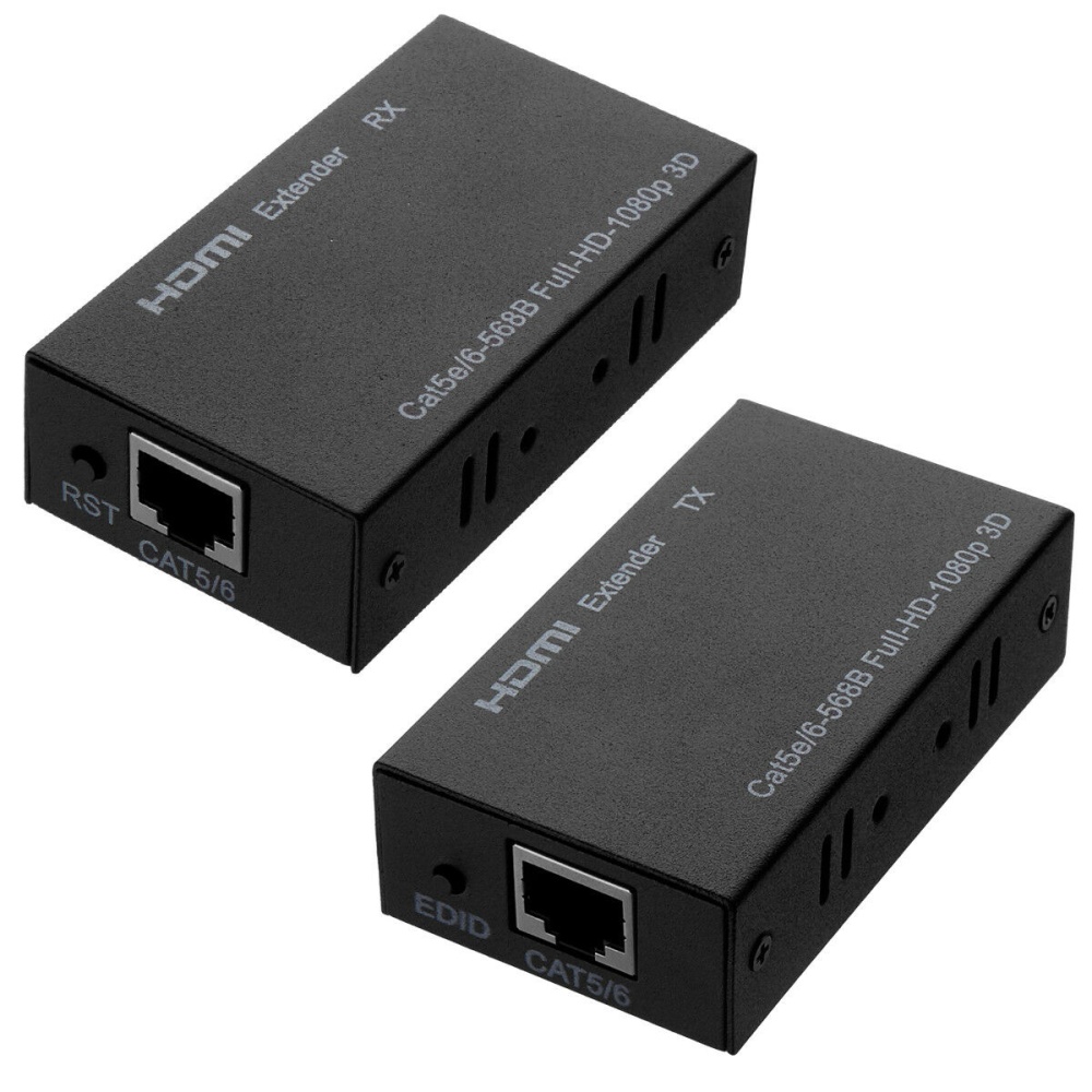 3D 1080P HDMI Network Extender Over Single Cable CAT5E/6 Ethernet RJ45 FHD 60M US plug - Image 3