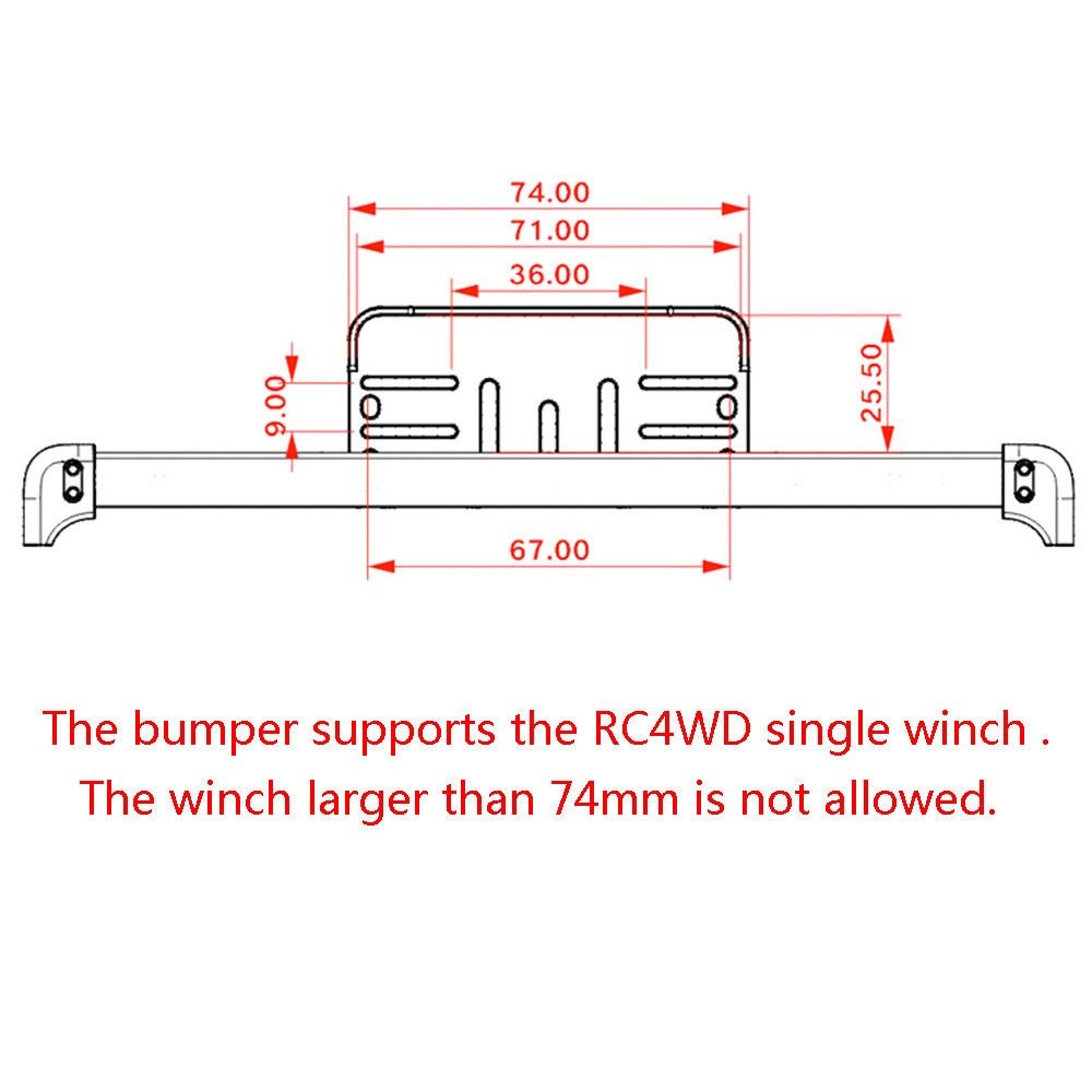 1/10 RC Car Upgrade Part Aluminum Alloy Front&Rear Bumper for Traxxas TRX-4 Crawler Front bumper + rear - Image 3