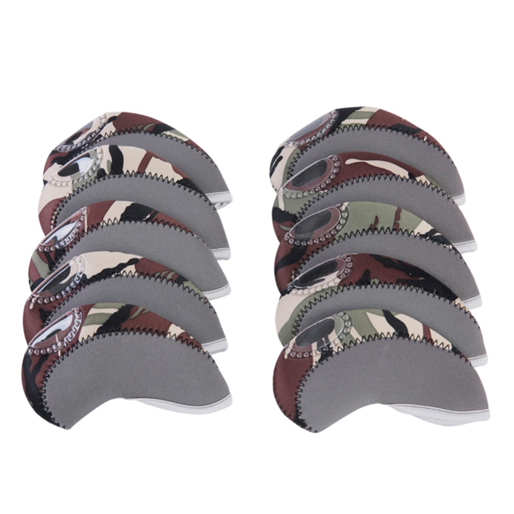 10 Pcs/set Golf Club Iron Head Cover Set Neoprene Protective Headcovers Accessories Gray + camouflage - Image 2