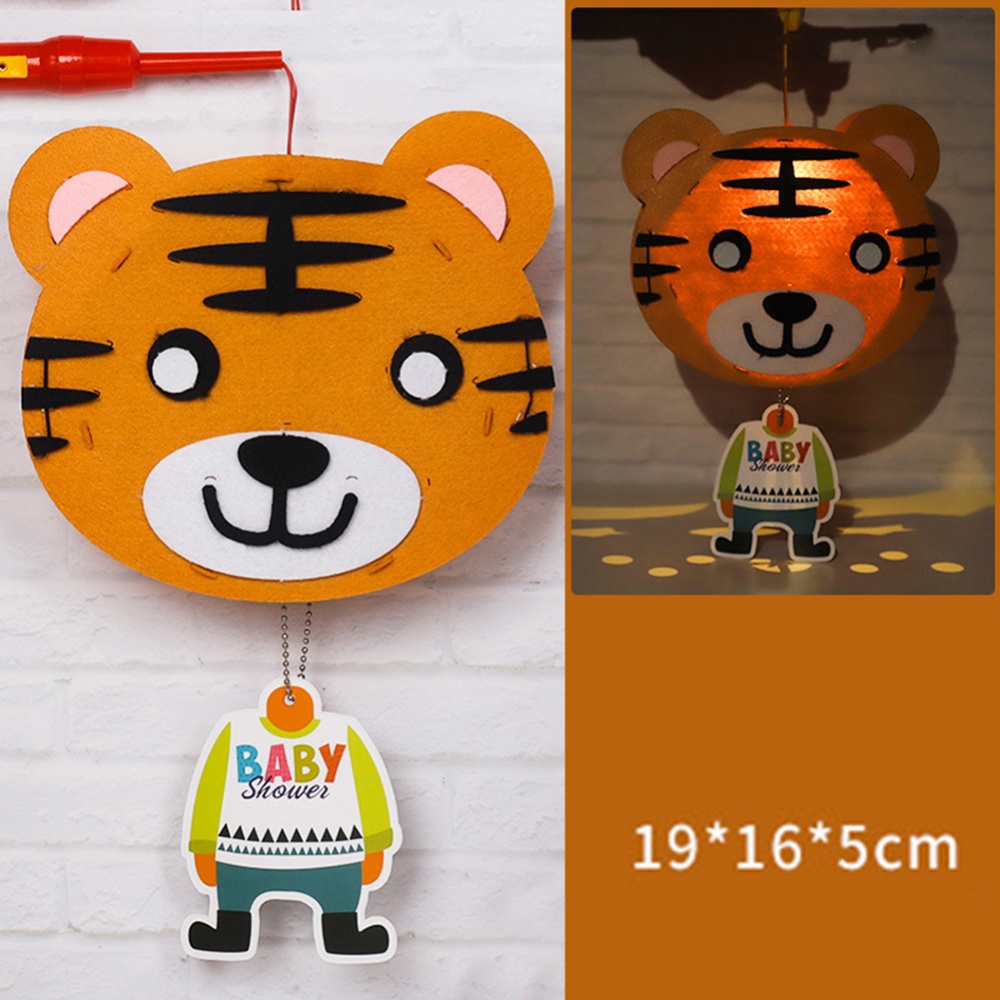 Kids Handmade Cartoon Luminous Lantern Diy Portable Puzzle Toy Little Tiger_The - Image 3