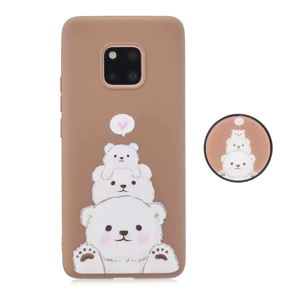 For HUAWEI MATE 20 pro Pure Color Phone Cover Cute Cartoon Case Lightweight Soft TPU with Matching Pattern Adjustable Bracket 3 - Image 3