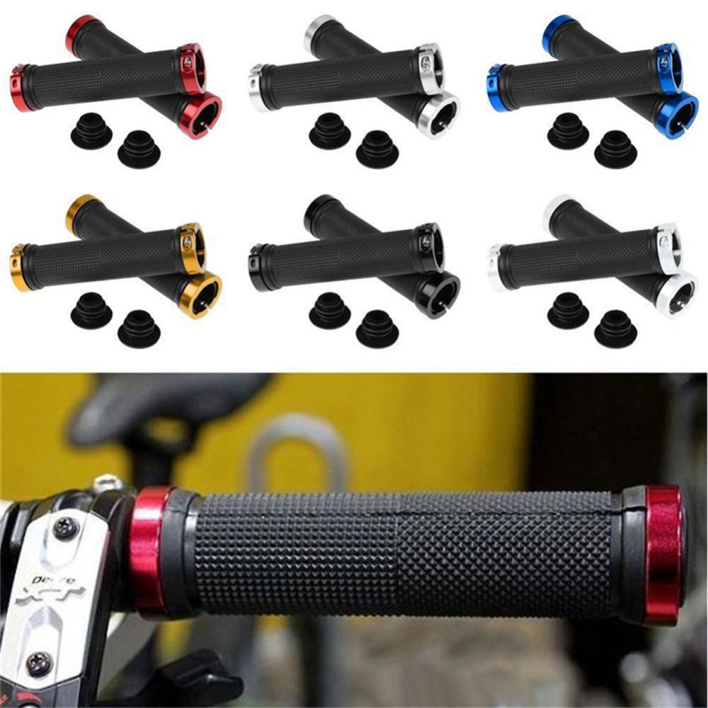 MTB Cycling Handlebar Grips Anti-Skid Rubber Bicycle Mountain Bike Lock On Handlebars End black - Image 3