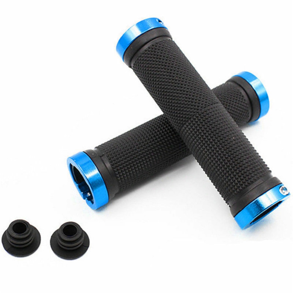 MTB Cycling Handlebar Grips Anti-Skid Rubber Bicycle Mountain Bike Lock On Handlebars End black - Image 2