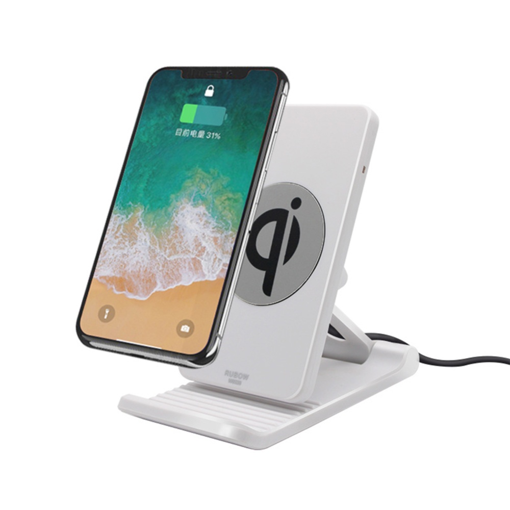 Mobile Phone Holder Wireless Charger Adjustable Phobe Bracket Vertical wireless charging Suitable for Apple Samsung White - Image 3