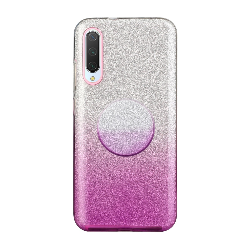 For XIAOMI CC9E/A3/10/10 PRO/K20/K20 pro Phone Case Gradient Color Glitter Powder Cover with Airbag Bracket purple - Image 3