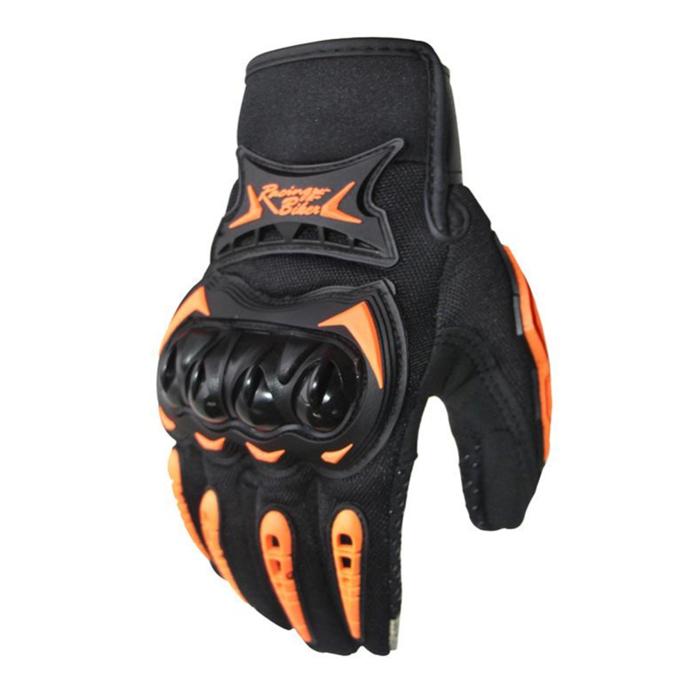 Touch Screen Full Finger Racing Motorcycle Gloves Bike screen orange_M - Image 2