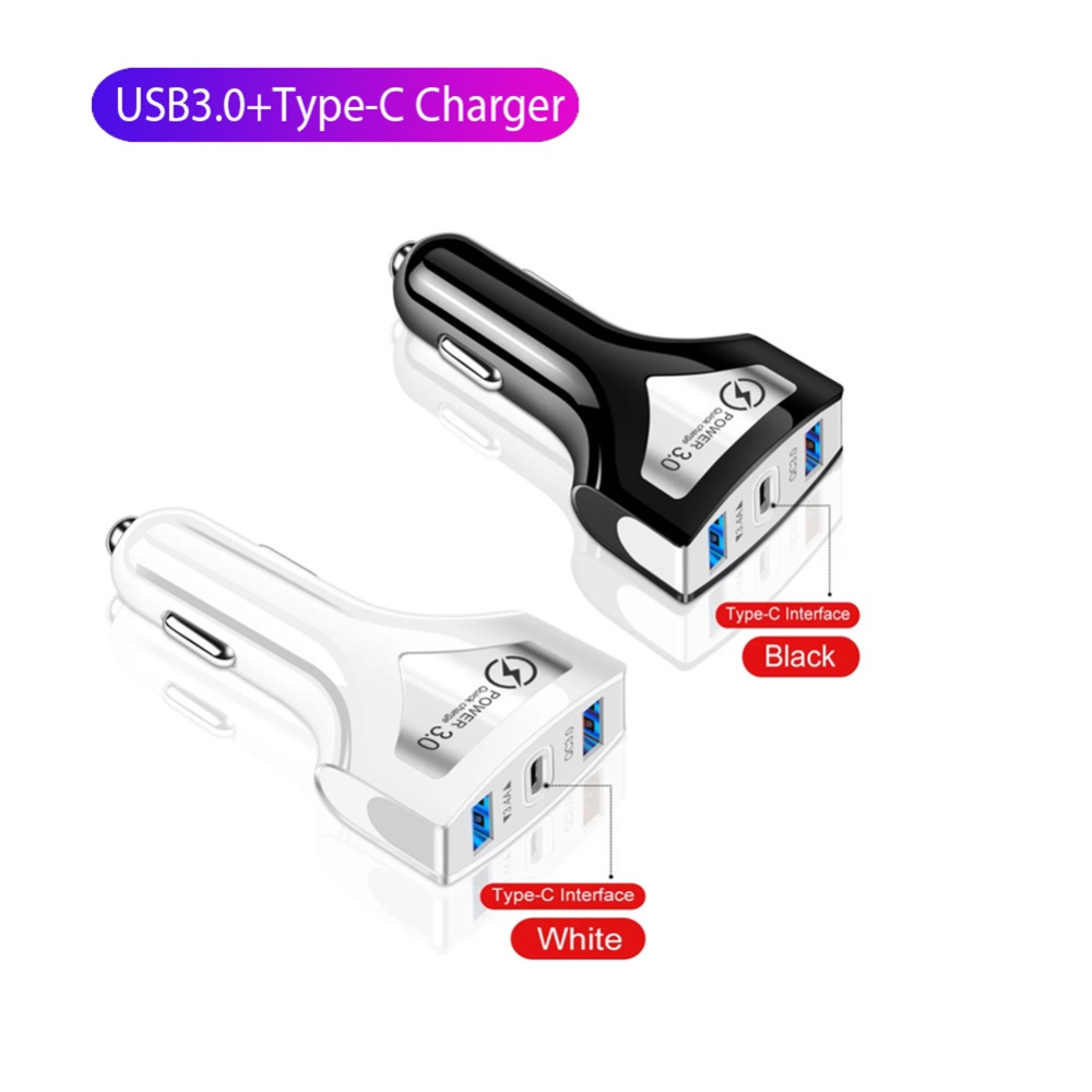 Portable Car Charger 3.0 Dual Usb High-speed Charging Adapter With Led Indicator White - Image 3