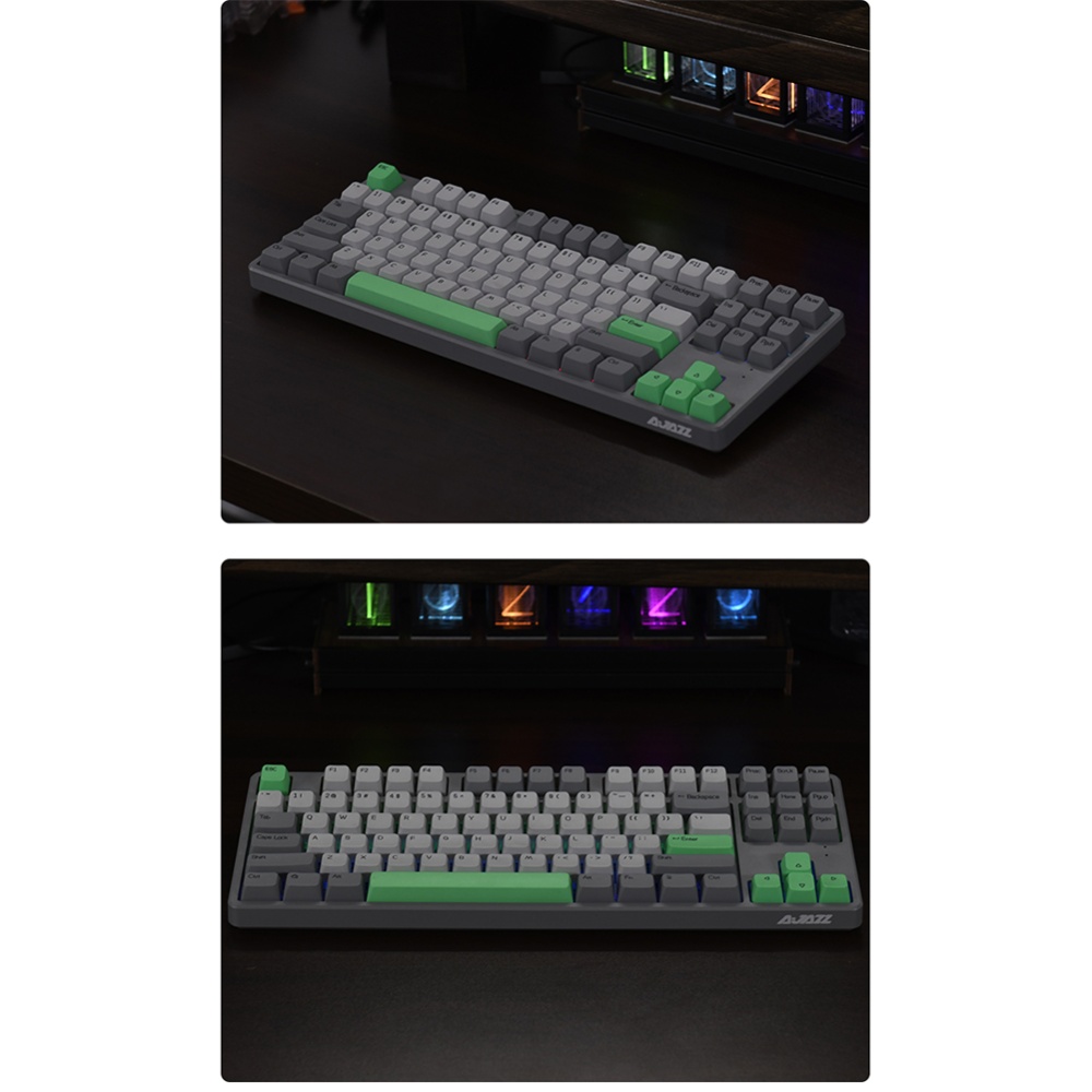 Ajazz Ak873 Keyboard 87 Keys Rgb Backlit Pbt Keycaps Bluetooth Wireless Gaming white paragraph axis - Image 2