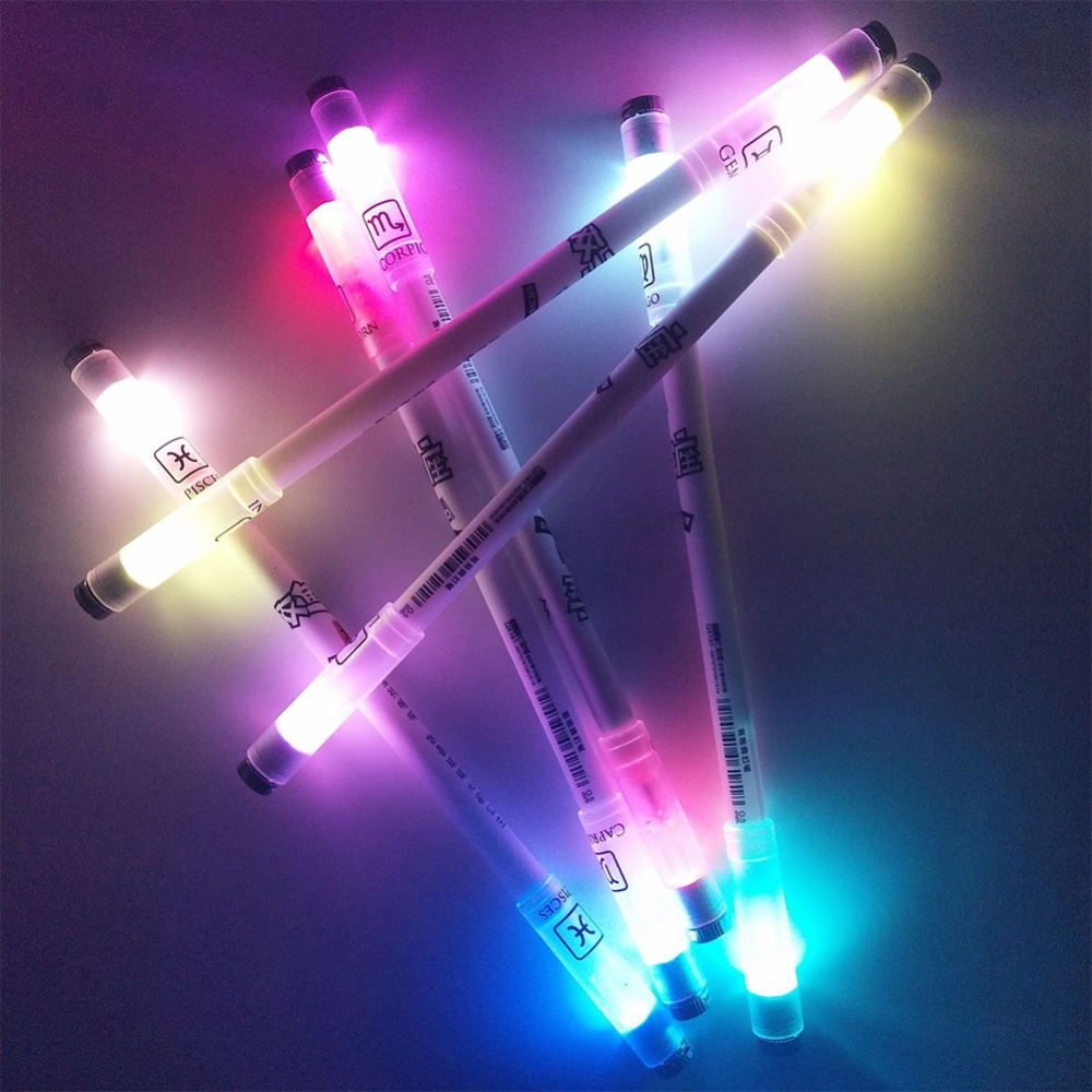 Cute Novel 12 Constellation Colorful Lights Rotating Gel Pen 0.5mm - Image 2