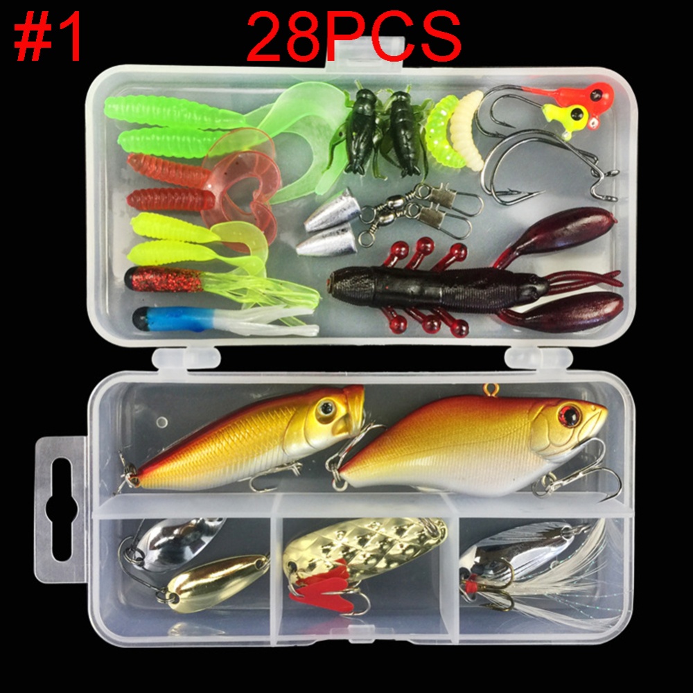 Multifunctional Fishing Lure Fake Bait Artificial Swimbait Hook Kit 28pcs/set_Lure bait set - Image 3