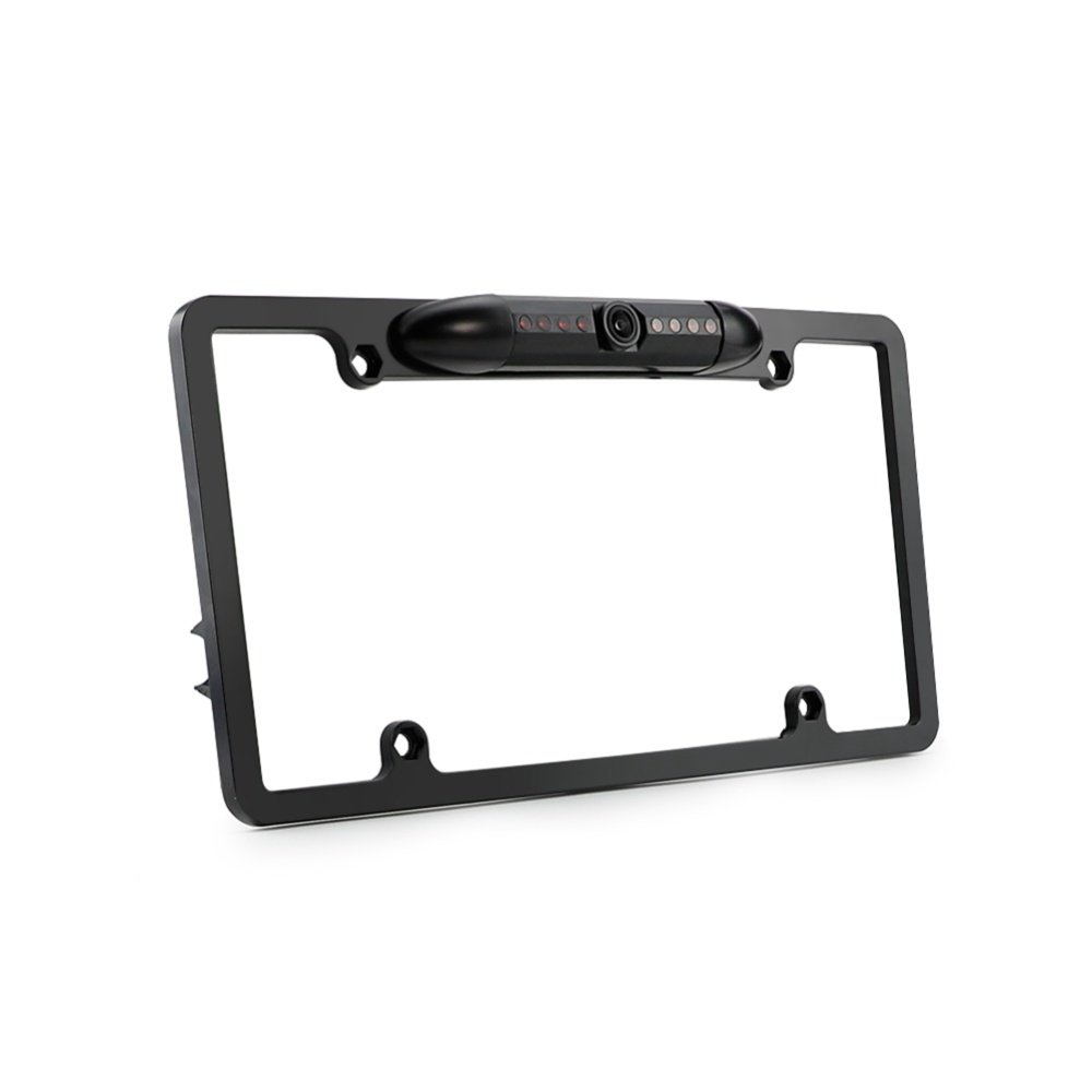 Car License Plate Frame Rear View Camera Wide Viewing Angle HD Reversing Camcorder Holder Black US Plug - Image 2