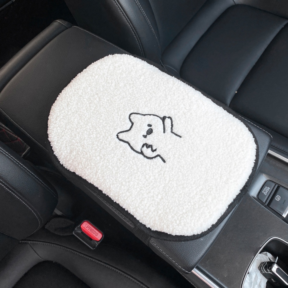 Car Cartoon Lamb Wool Seat Cushion Cute Backrest Comfortable Soft Breathable Armrest Piggy armrest pad