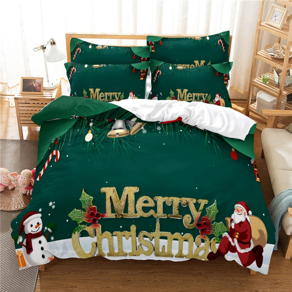 2Pcs/3Pcs Full/Queen/King Quilt Cover +Pillowcase 3D Digital Printing Christmas Series Beeding Set King - Image 3