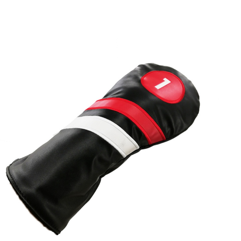 3pcs Golf Head Covers PU Leather 1 3 5 Driver Fairway black - Image 2