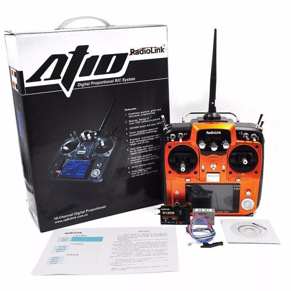 Radiolink AT10II 12CH RC Transmitter and Receiver R12DS 2.4GHz DSSS&FHSS Spread Radio Remote Controller for Drone/Fixed Wing/Multicopters/He - Image 2