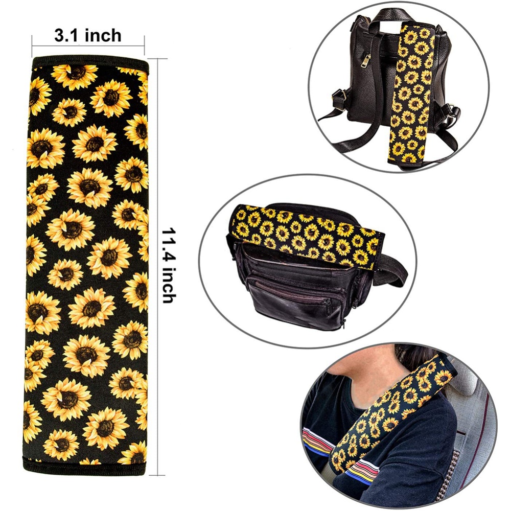 Sunflower Seat Belt Shoulder Pads Car Accessories for Women Girl 1pcs - Image 2