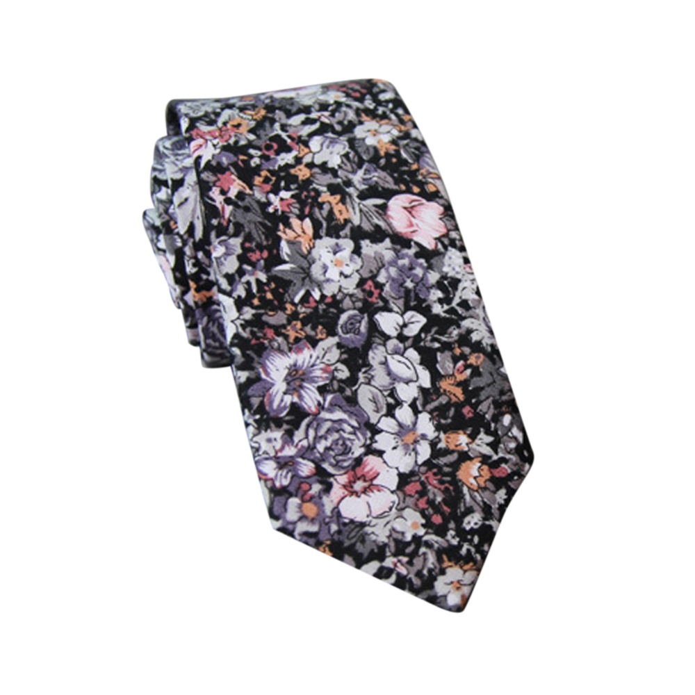 Men's Wedding Tie Floral Cotton Necktie Birthday Gifts for Man Party Business printing -041 - Image 3