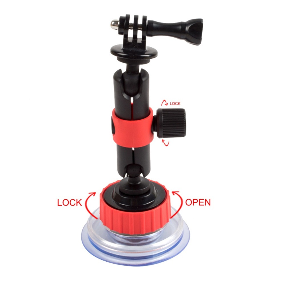 Camera Holder Bracket Gopro Sports Suction Cup Mobile Phone Stand Automobile Red Black - Image 3