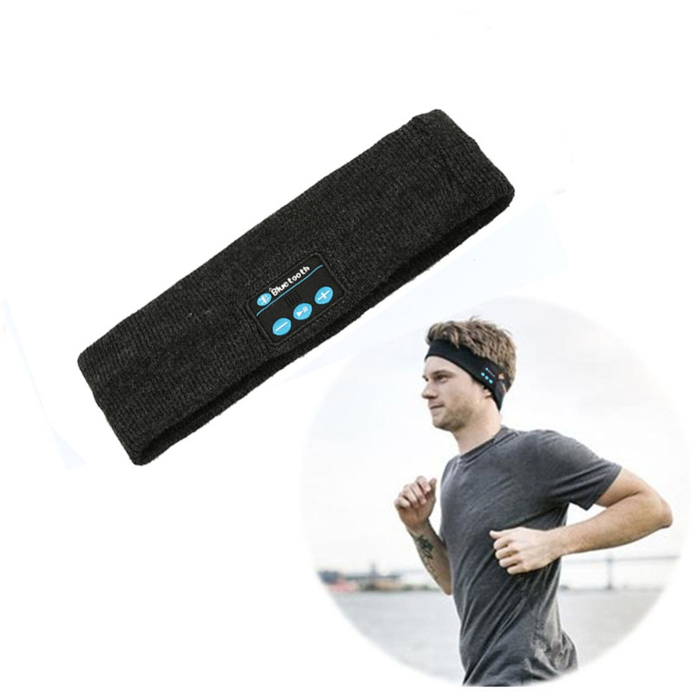 Outdoor Sports Headband Soft Elastic Comfortable Wireless Bluetooth-compatible Music grey white - Image 3