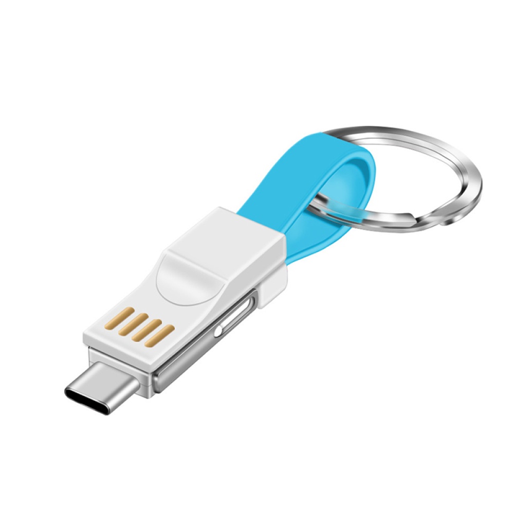 3 in 1 Magnetic 13CM Mini USB Data Cable Mobile Phone Portable Charging Cables Type C/Micro blue - Image 3