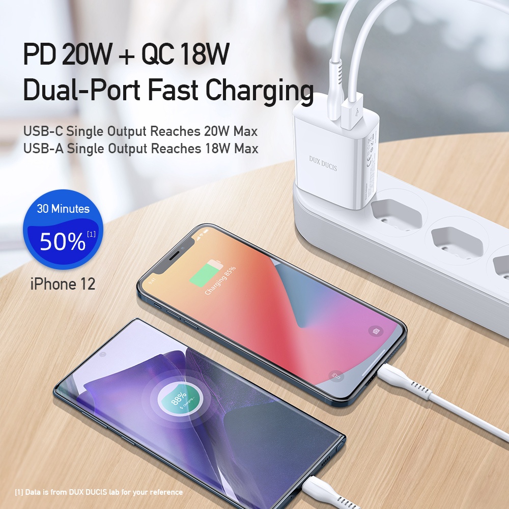 Fast Charger Suitable For Pd20w+qc18w Charging Dual-port Mobile Phone white - Image 3