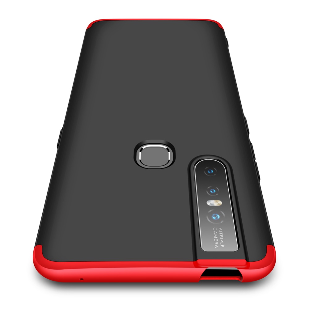 For VIVO S1/V15 Ultra Slim PC Back Cover Non-slip Shockproof 360 Degree Full Protective Case Red black red - Image 3