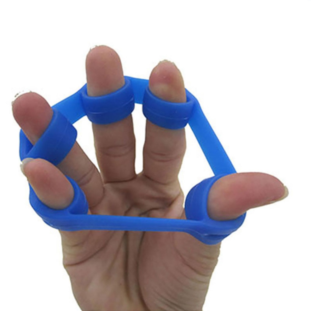 Silicon Hand Grip Strengthener Finger Stretcher Strength Trainer Exerciser Royal Blue4KG/8.8LB - Image 2