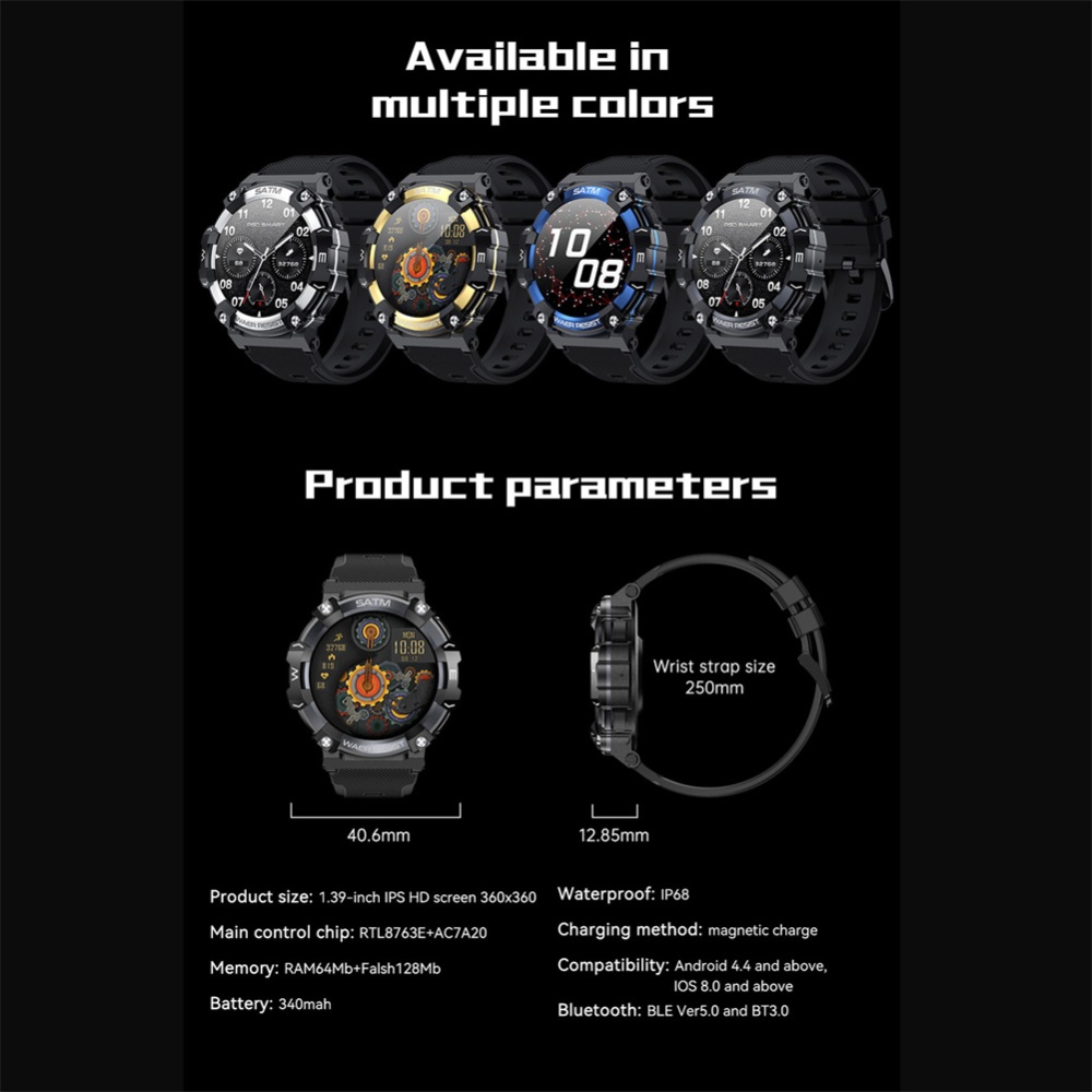 Pg666 C21 Smart Watch HR Blood Pressure Monitor Bluetooth Sports Smartwatch - Image 2