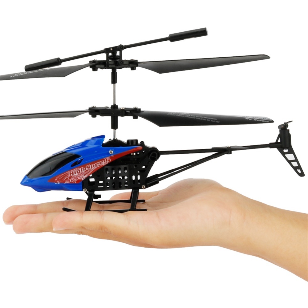 Mini Infrared Remote-controlled Aircraft Model with Gyroscopes 2 Channels Children Helicopter Toy blue - Image 3