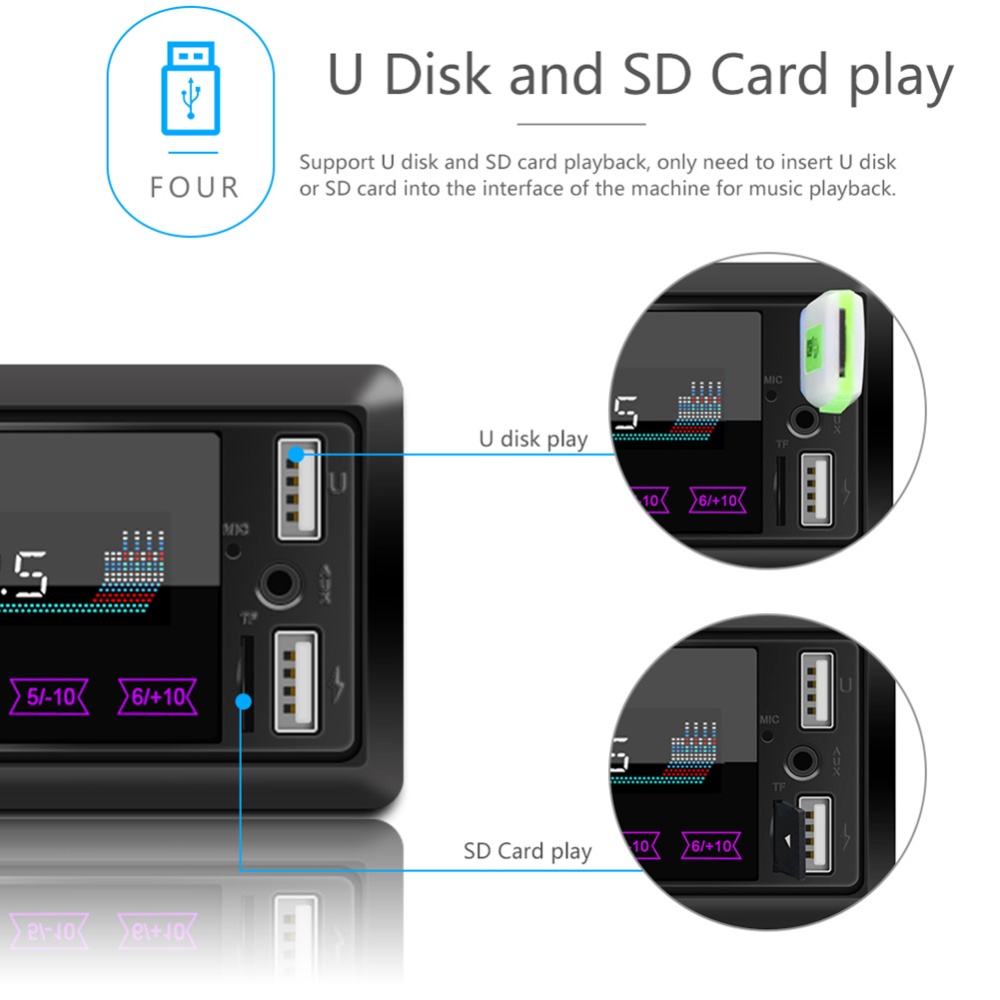 M10 Car Touch Screen Dual USB Vehicle-mounted Bluetooth MP3 Player SD Card U Disk Redio Video Display black - Image 3