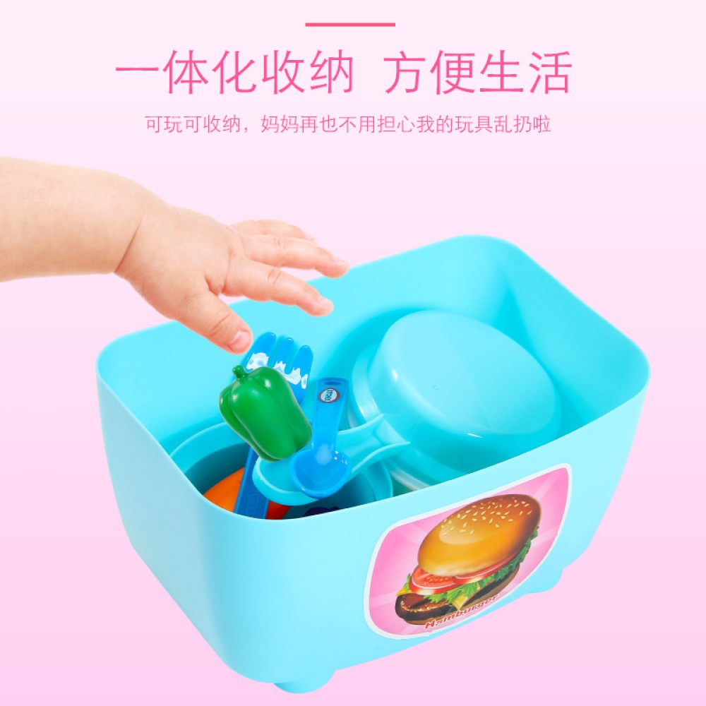 Children Simulation Kitchenware Pretend-game Small Tableware Toy Set blue - Image 3