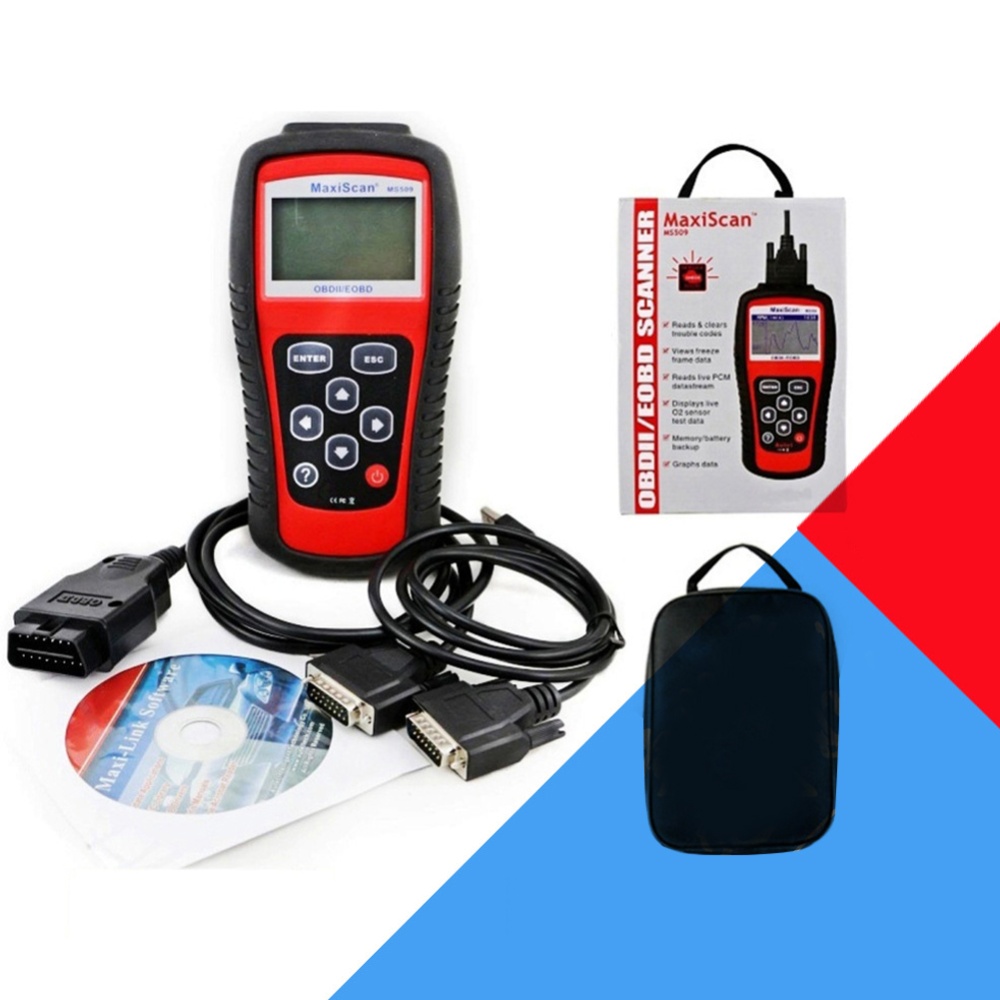 Ms509 Obdii Engine Fault Diagnostic Scanner Auto Code Reader Meter Red Black - Image 2