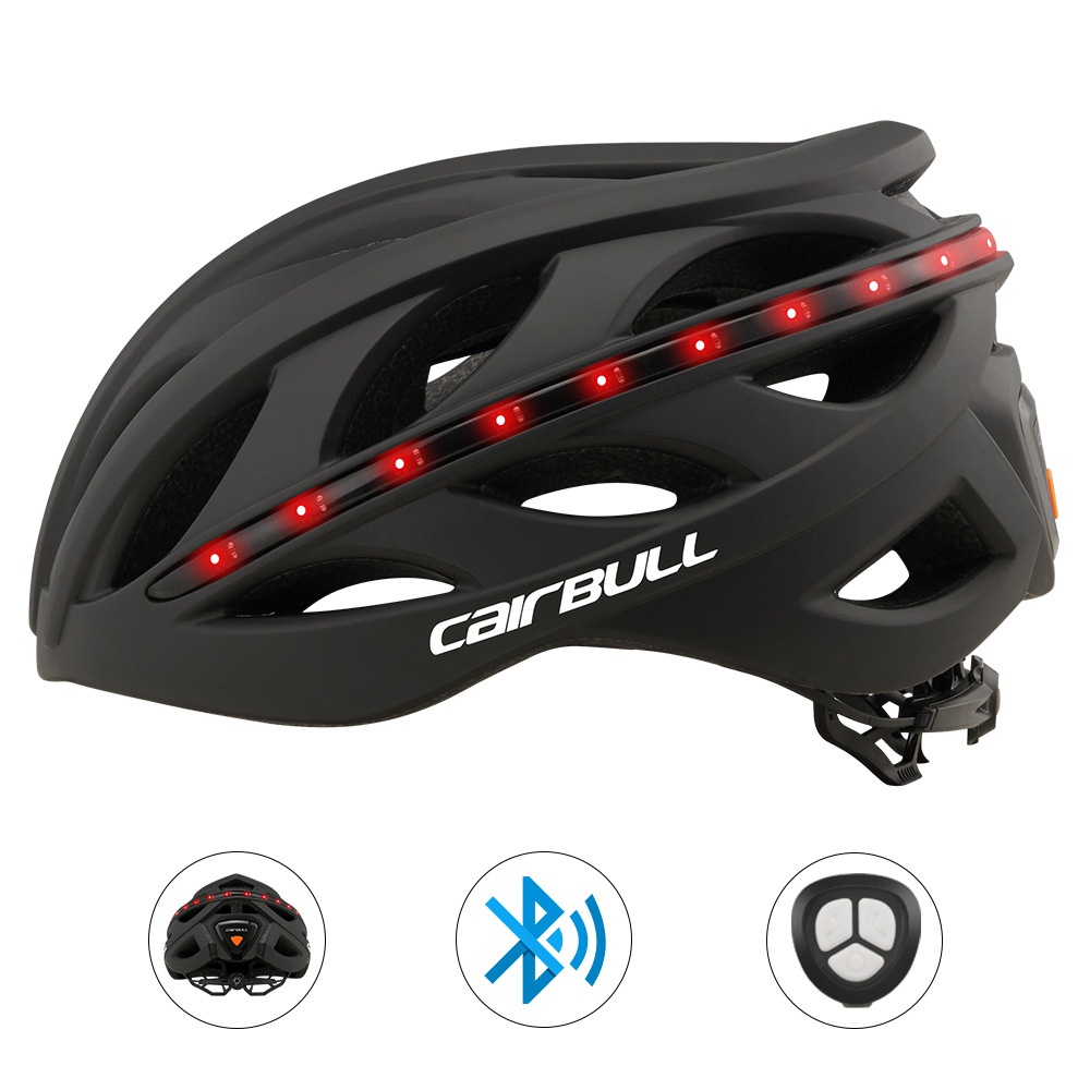 Cycling Helmet Road Bicycle Commuting Smart Bluetooth LED Warning Steering Night Riding Safety Matte white_M / L (54-61CM) - Image 2